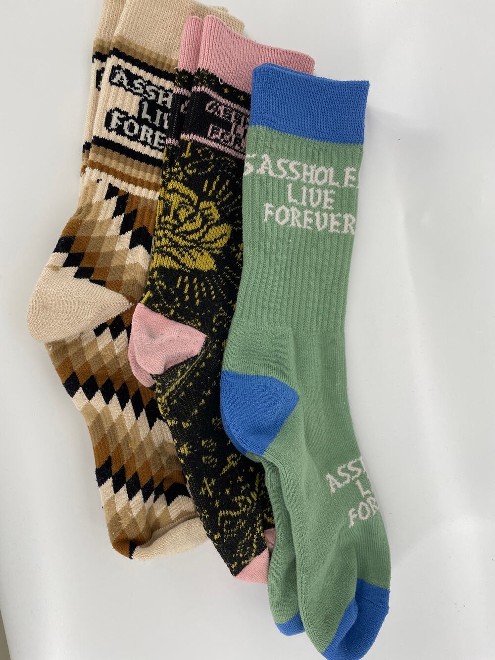 A**holes‎ Live Forever 3 Pair of Socks Bundle